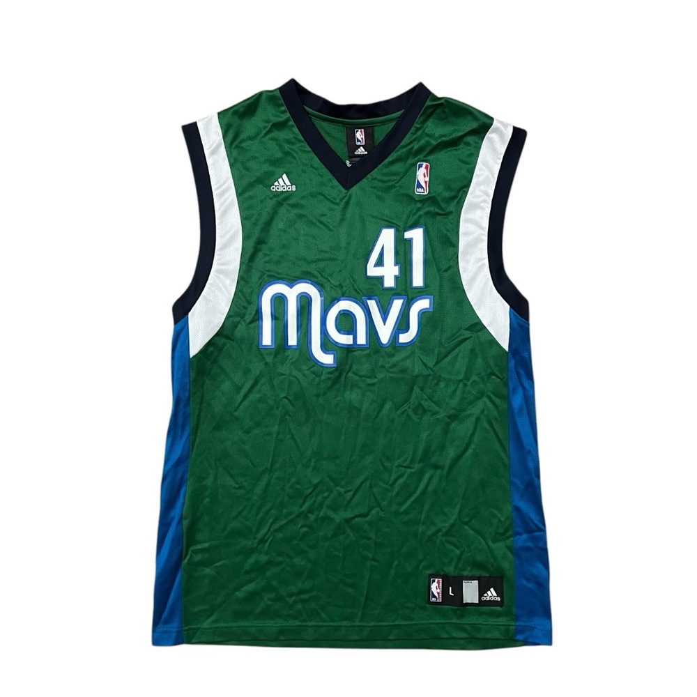 Adidas Vtg Men’s Dallas Mavericks Dirk Nowitzki NBA Basketball Jersey - Green L